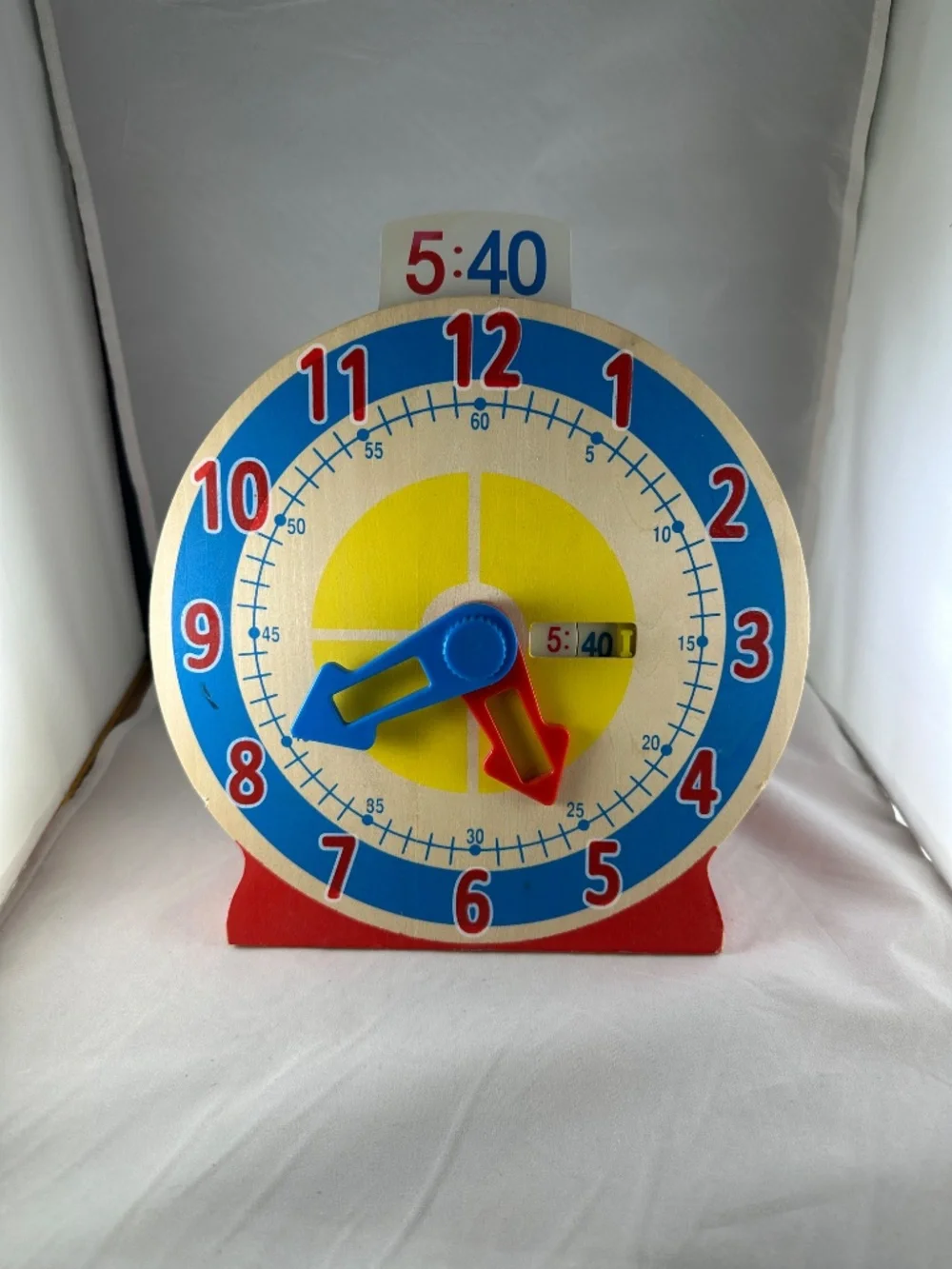 Melissa & Doug Turn & Tell Wooden Learning Clock with Time Cards